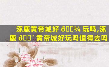 涿鹿黄帝城好 🌾 玩吗,涿鹿 🌴 黄帝城好玩吗值得去吗
